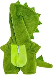 niannyyhouse 10cm Plush Doll Clothes Dinosaur Shark Onesies Loose Bodysuit Soft Stuffed Plush Toy Dress Up Accessories (Light Green)