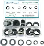 45 Pcs A/C Gasket Assortment, Automotive Air Conditioning Seals, AC System Compressor Port Washer Seals, Bonded Seal Gasket Assortment Kit, Car Air Conditioning Repair Parts (45)