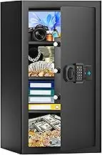 5.5 Cubic Large Fireproof Safes for Home, Digital Safe Box with Alarm System, Removable Shelf and Mute Function, Anti-theft Fire Safe for Ammo, Money, Jewerly, Document