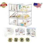 Space-Saving Stackable Clear Organizers with Waterproof Features - 6 Drawers
