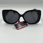 NWT Foster Grant Sunglasses FGX003 BLK Black Fashion Frames 100% UVA-UVB