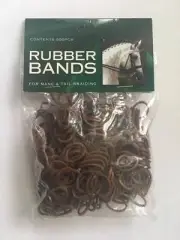 Rubber Bands For Horse Mane & Tail Braiding - Brown packet of 500