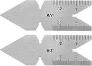HARFINGTON 2pcs Center Gauge 60 Degree Metric Thread Cutting Angle Gauge Stainless Steel Lathe Cutting Tool,Thread Pitch Increment 0.1/0.05mm