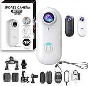 Vi-sus Cam- Mini 120 4k Camera for Recording, Vi-suscam Thumb Action Camera, Wearable Portable POV Ca-mera 4k, Thumb-Sized Body Cam, Portable Vlogging, Cycling, Motorcycle, Travel (White,1080P)