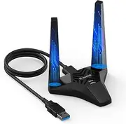 WAVLINK AC1300 USB 3.0 WiFi Adapter,1300Mbps Wireless Network Adapter for Desktop PC, Dual Band 5GHz+2.4GHz WLAN with High Gain 2X 3dBi Antennas for Windows XP/Vista/7/8/8.1/10 MacOS 10.11 or Later
