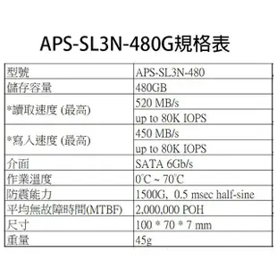 Pioneer先鋒 480G SSD固態硬碟 APS-SL3N-480GB