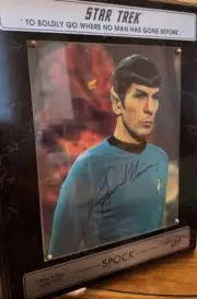 Star Trek - Spock - Leonard Nimoy Authenticated Auto 8x10 Plaque #1406/2500