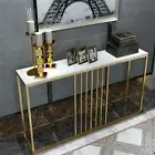 1M/1.2M Modern Hallway Accent Entrance Table Marble Console Table w/ Metal Frame