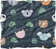 Flannel Blankets Throw Blanket Lightweight Fleece Blanket,Cartoon Pig Bear Koala,Bed and Sofa 59.0x39.3 Blankets