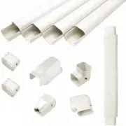 4X 1 Meter PVC DUCT PVC CAPPING SPLIT AIRCON Copper Pipe Cover 80mm + Fittingss