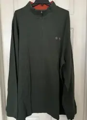 Polo Ralph Lauren Big & Tall Mens 4XL-TALL Estate Rib Quarter-Zip Green Pullover