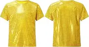 [iEFiEL] Girls Boys Shiny Pullover Dance Shirt Jazz Dance Tops Festival Party Costume Hip Hop Clothes 2-16 Years