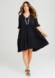 [Taking Shape] Taking Shape Short Sleeve Luna Tier Dress Size 20 in - Plus Size Women's Dresses