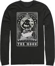 [Disney] Men's The Nightmare Before Christmas Halloween Oogie Boogie and his Boys Moon Tarot Card Long Sleeve Shirt - Black - 2X Large