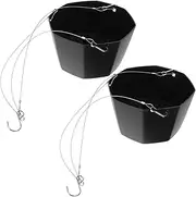 CIYODO 2pcs Chlorophytum Pot Planter Pot Outdoor Hanging Planters Hanging Baskets for Plants Outdoor Pots Outdoor Decor Wall Hanging Decor Plant Basket Stainless Steel Black
