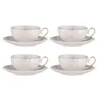 Ashdene Parisienne Pearl - White Cup & Saucer Set of 4