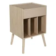 Revolution Record Player Stand with Record Album Storage in Wood Alder Finish