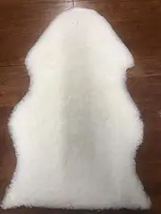 Natural Sheepskin Lambskin Shorn Baby Rug Camping Underlay White