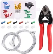 Swpeet 67Pcs Stainless Steel Bike Cable Cutter and Brake Shifter Kit With Crimp Terminals, End Caps, and O-Rings