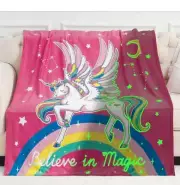 Unicorn Gifts Toys for Kids Girls Glow in the Dark Blanket Age 1-13..