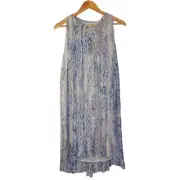 Witchery Size 10 Gathered Neck Dress Fresh Blue Chiffon Lined Shift