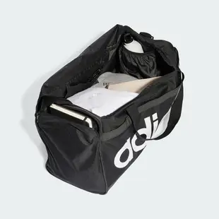 Adidas Linear Duffel M 黑色 大Logo 運動 旅遊 手提 背帶 健身包 HT4743