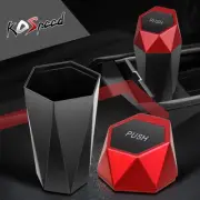 Red Portable Vehicle Bin Dustbin Garbage Storage Box Trash Can w/ Removable Lid