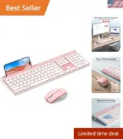 Wireless Keyboard and Mouse Combo - Ultra Slim Rechargeable Dual-Mode Bluetoo...