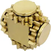 Pure Brass Cube Gears Linkage Anti-Anxiety Fidget Spinner Reduce Pressure Finger Gear Spinning Gyroscope