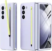 Miimall Compatible with Samsung Galaxy Z Fold 5 Case, [S Pen Included] [Built-in Glass Screen Protector] PC Slim Shockproof Full Coverage bumper Case Protective Cover for Z Fold 5-Purple