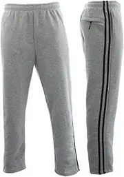 [FIL] Men's Fleece Lined Track Pants w Zip Pocket Striped Casual Track Suit Pants