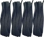[Losita] 4 PCs 55" Flat Hoodie Drawstring Cords Replacement for Sweat Pants String, Shorts, Sweatshirt, Shoes, Shoelaces, Sneaker, Bag, Jacket and Tie Hoodie, Belt for Dresses (Black/Black)