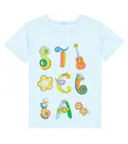 [Stella McCartney Kids] Stella McCartney Kids Printed cotton t-shirt Y 4 blue