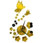 1 Set Acrylic Wall Clock Self-adhesive Time Display Butterfly Plum Blossom Art