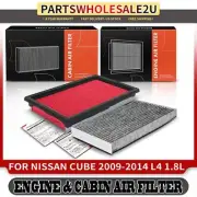 1x Engine & 1x Activated Carbon Cabin Air Filter for Nissan Cube 2009-2014 1.8L (for: Nissan)