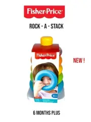 Fisher Price Rock A Stack Colorful Ring Set Plastic Stacker Developmental Toy