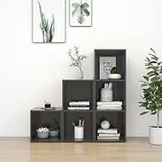3 Piece High Gloss Grey TV Cabinet Set - Engineered Wood Living Room Furniture, Media Entertainment Center, Bedroom Storage, Television Stands, Table, Shelves