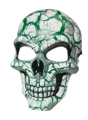 GREEN CRACKLE SKULL MASK Adult Halloween Scary Purge Full Face Costume Skeleton