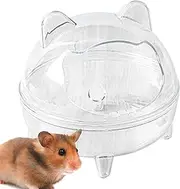 Hamster Sand Bath Container - Small Pet Bathing Box, Transparent Design | High-Capacity Chinchilla Sand Bath, Detachable Gerbil Bathing Container, Easy-Clean Hamster Bathroom for Syrian Hamsters