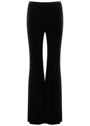 Diane Von Furstenberg Ruthette Flared Velvet Trousers - Black - L (UK14 / L) L (UK14 / L)