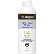 Neutrogena Ultra Sheer Body Mist Spf 50 Sunscreen 140g