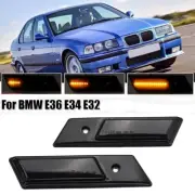 2x Smoked Dynamic LED Side Indicator Light Turn Signal For BMW 3 Series E36 E34 (for: BMW)