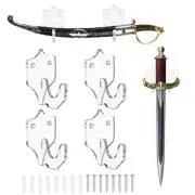 4 Pcs Sword Holder Wall Mount Sword Racks with Mounting Tools (Shield)