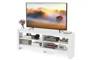 Giantex 3-Tier TV Cabinet Entertainment Units w/Storage Shelves Home Office Console Table White