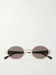 [GUCCI EYEWEAR] GUCCI EYEWEAR - Oval-frame Gold-tone Sunglasses - One size One size Gold