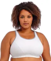 Goddess Sport Soft Cup Sports Bra - White (Size 12DD)
