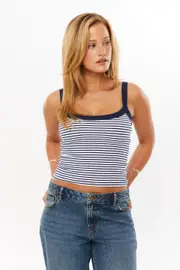 [Supré] Supré - Riri Scoop Neck Tank - Varsity navy stripe M VARSITY NAVY STRIPE