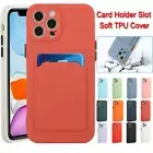 Case For iPhone 15 14 Plus 13 12 11 Pro Max Plus Card Holder Slot Soft TPU Cover
