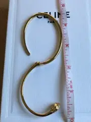 NEW Céline CELINE Paris Reptile snake vintage gold brass Ear Cuff single earring