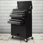 7 Drawer Tool Box Cabinet Rolling Cart Chest Storage Garage Organizer Black